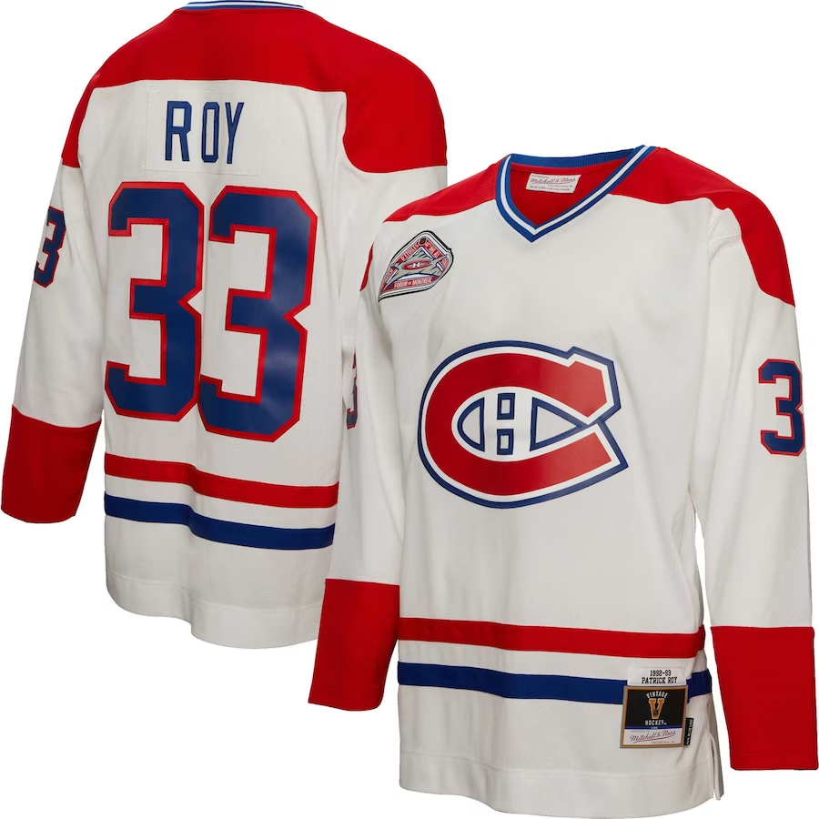Men's Montreal Canadiens Patrick Roy #33 White Player Game Jerseys