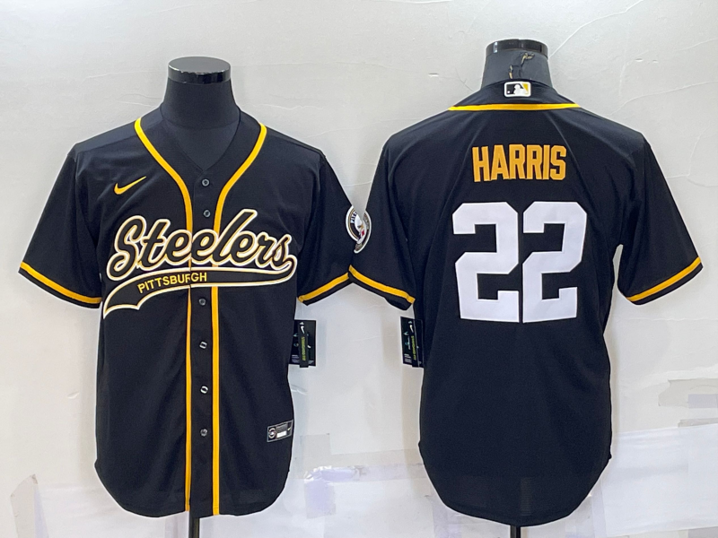 Men's Pittsburgh Steelers Najee Harris #22 Black Player Jerseys