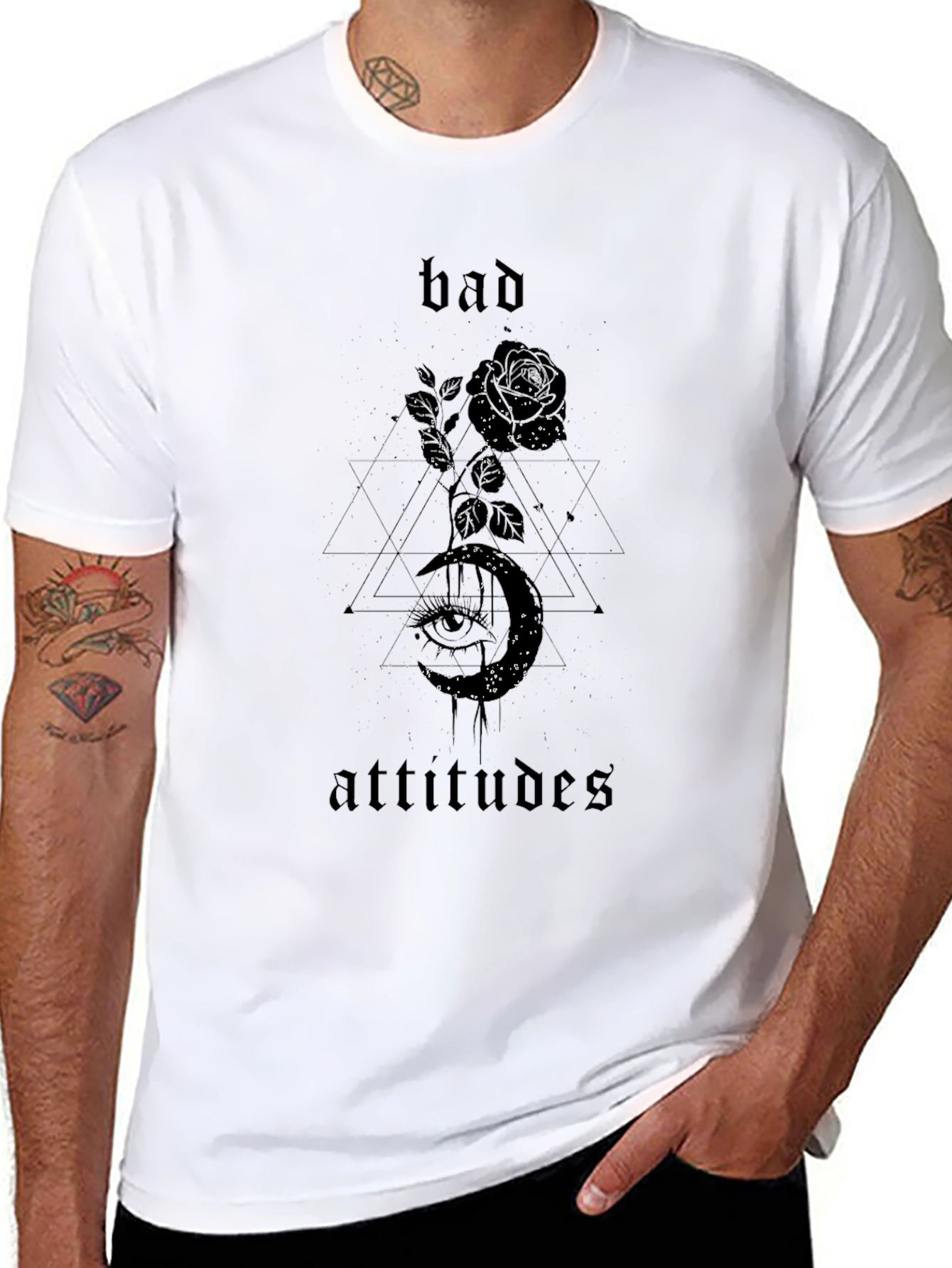 Bad Attitudes Graphic Tee - Black Rose Design
