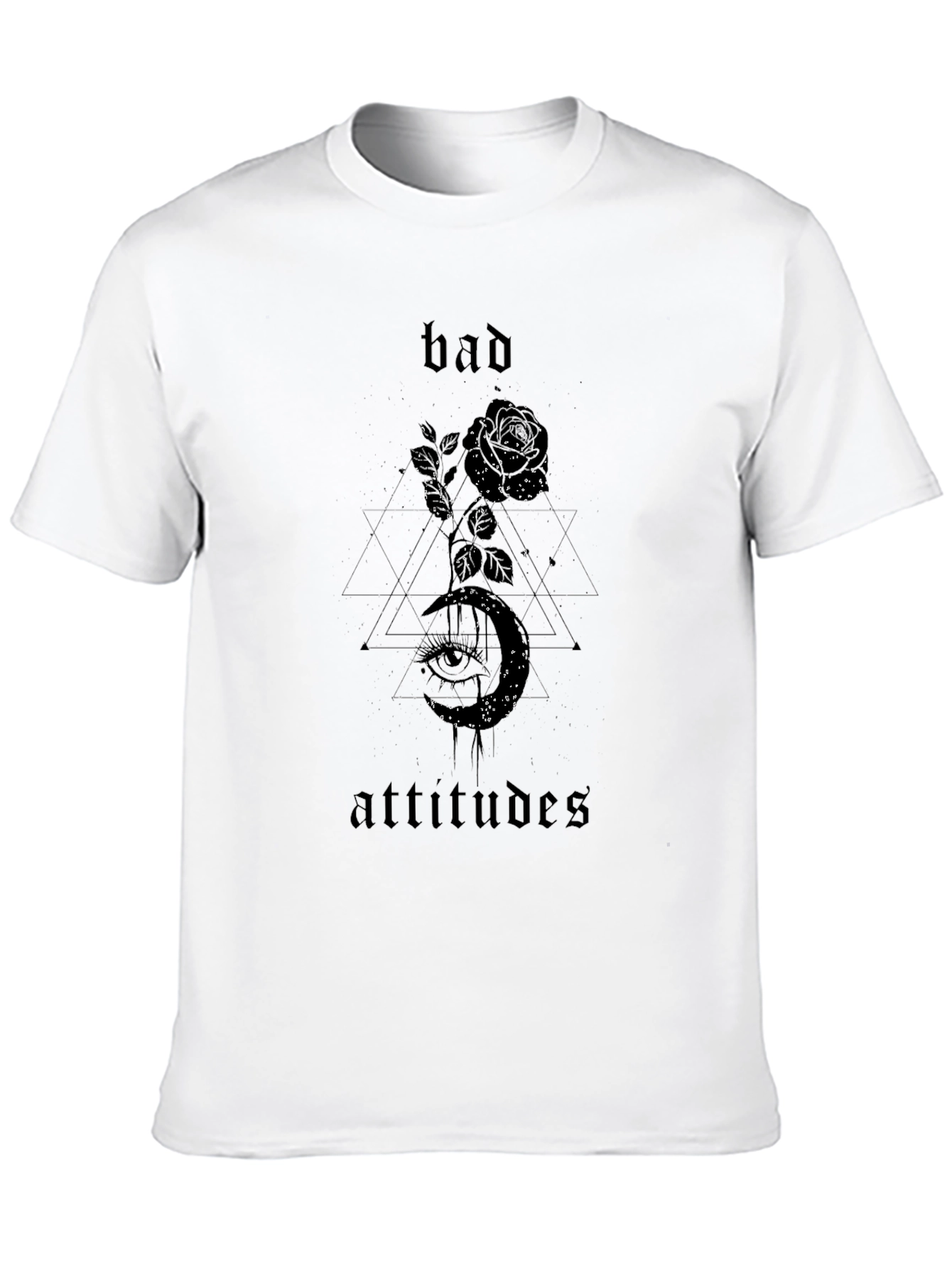 Bad Attitudes Graphic Tee - Black Rose Design