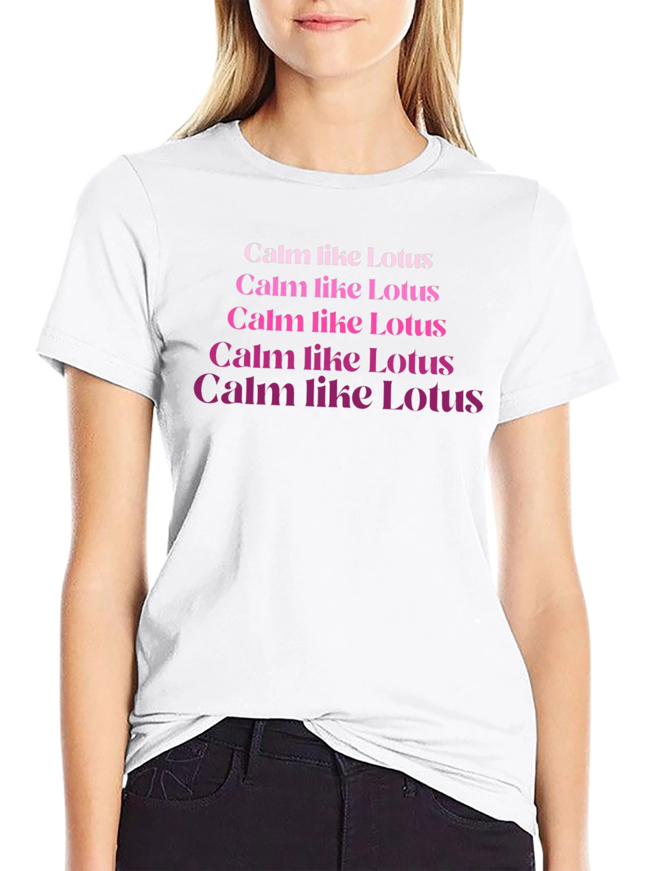 Calm Like Lotus Black T-Shirt