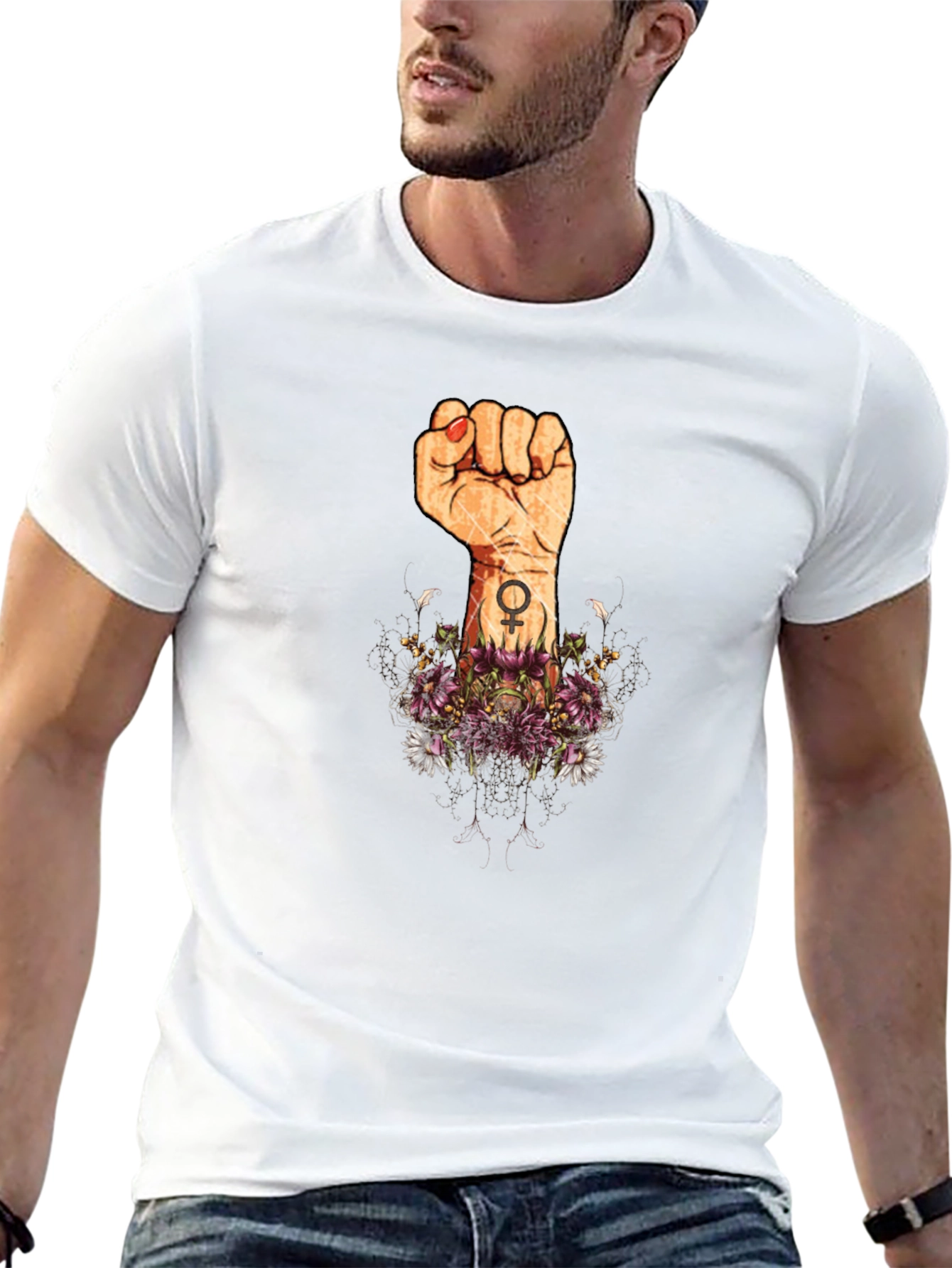 Empowered Womens Fist Graphic Tee - Black