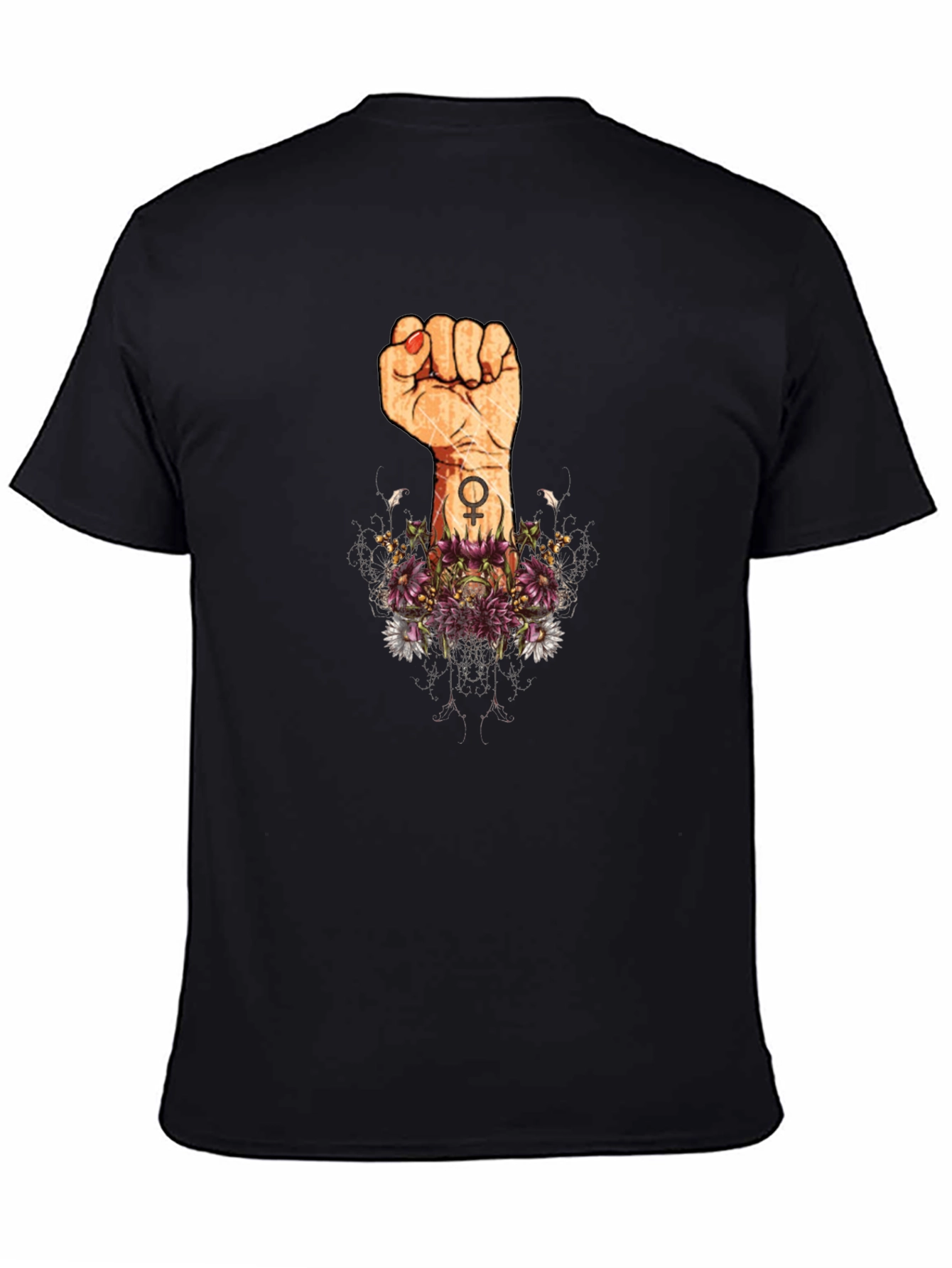 Empowered Womens Fist Graphic Tee - Black