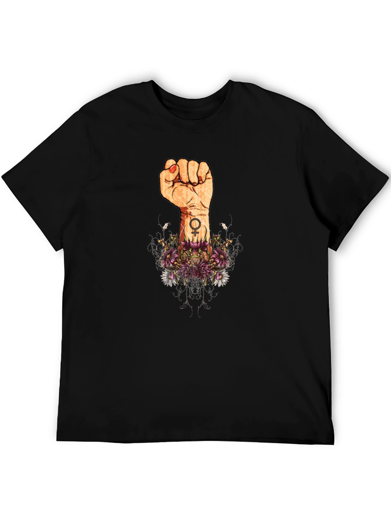 Empowered Womens Fist Graphic Tee - Black