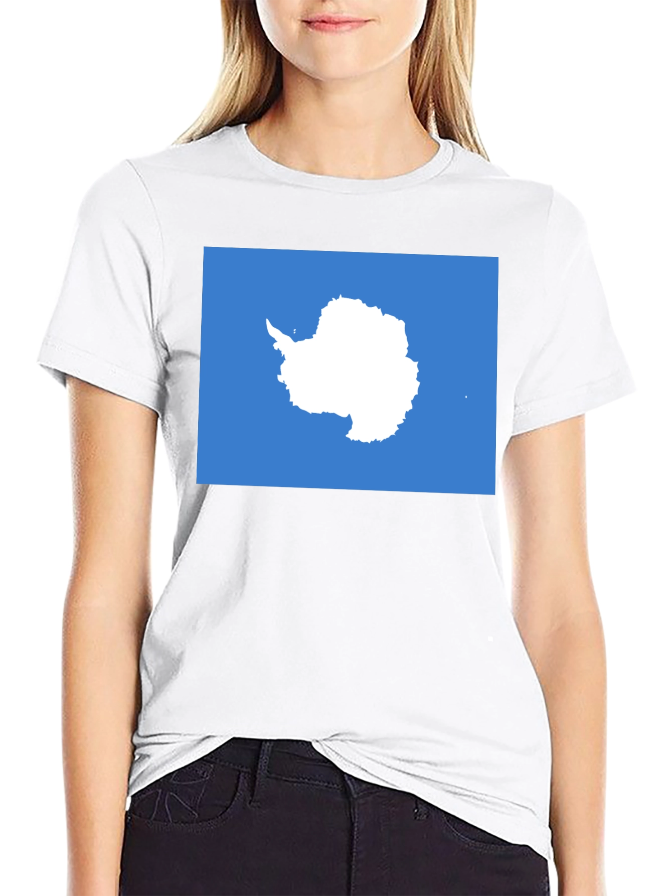 Antarctica Map Graphic Tee - Soft Cotton Crew Neck