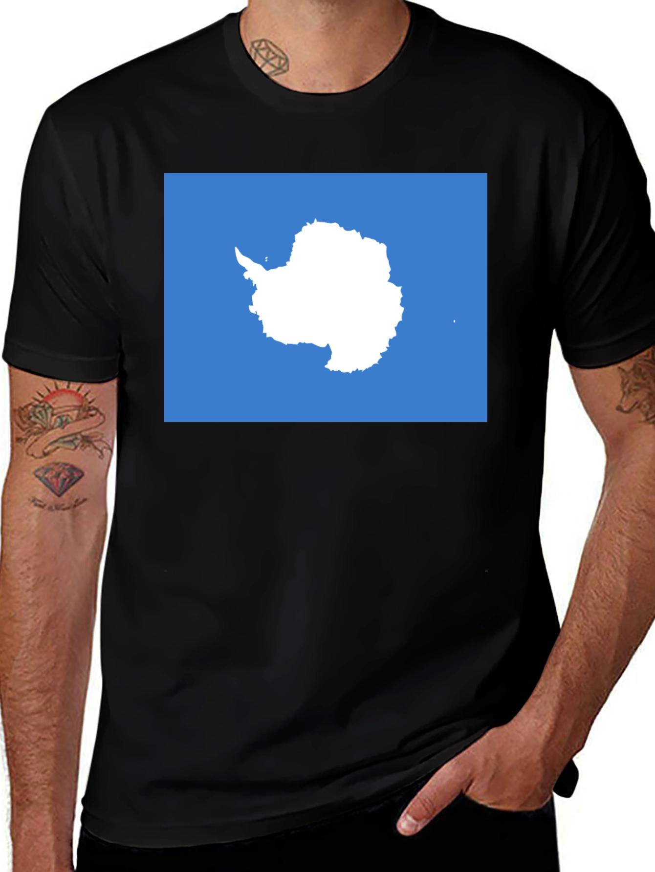 Antarctica Map Graphic Tee - Soft Cotton Crew Neck