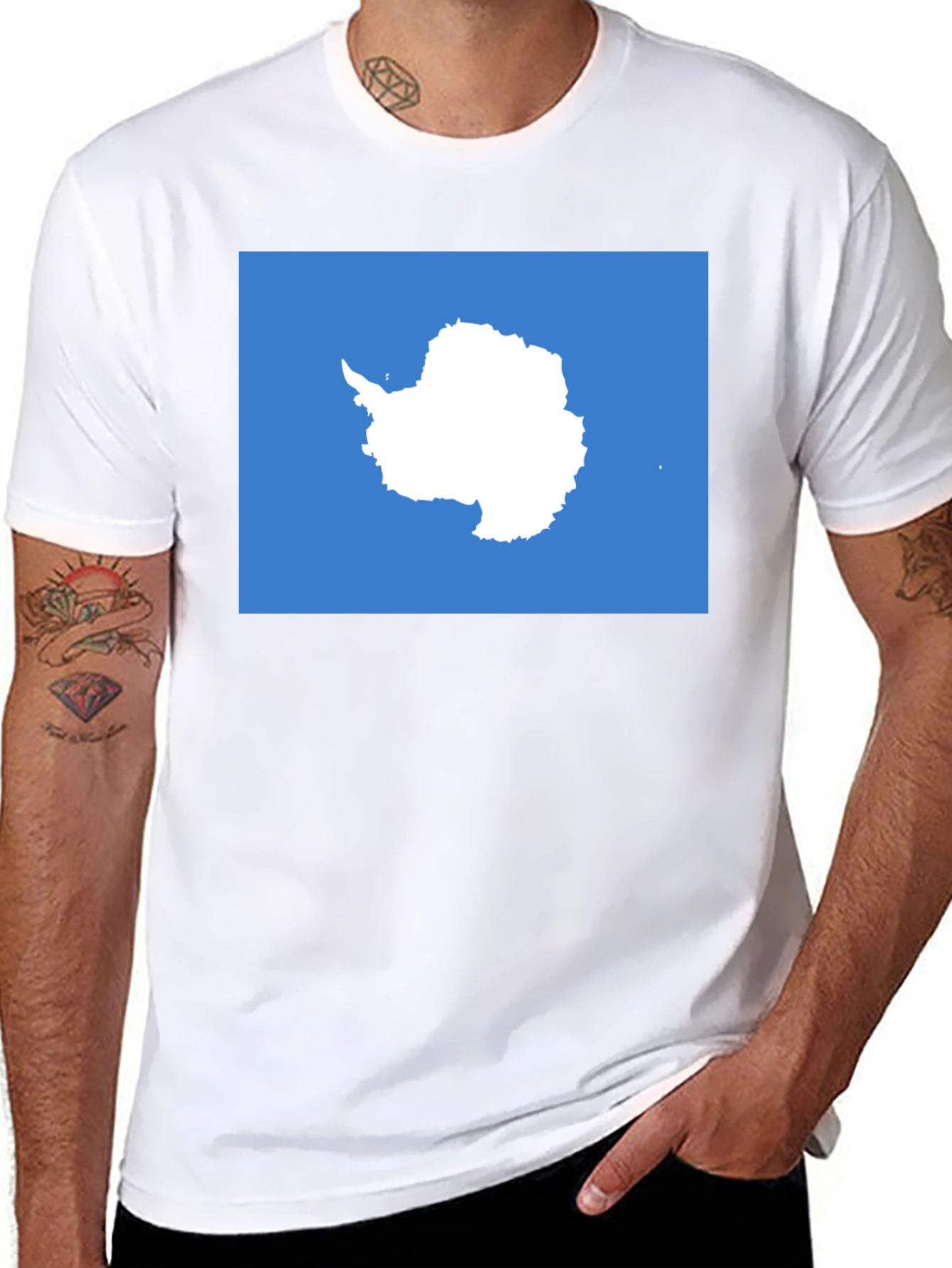 Antarctica Map Graphic Tee - Soft Cotton Crew Neck