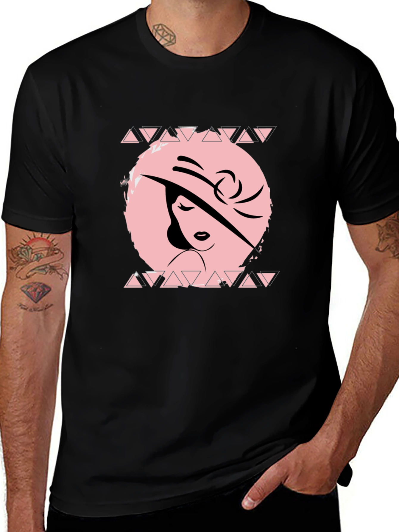 Elegant Woman Graphic T-Shirt - Black