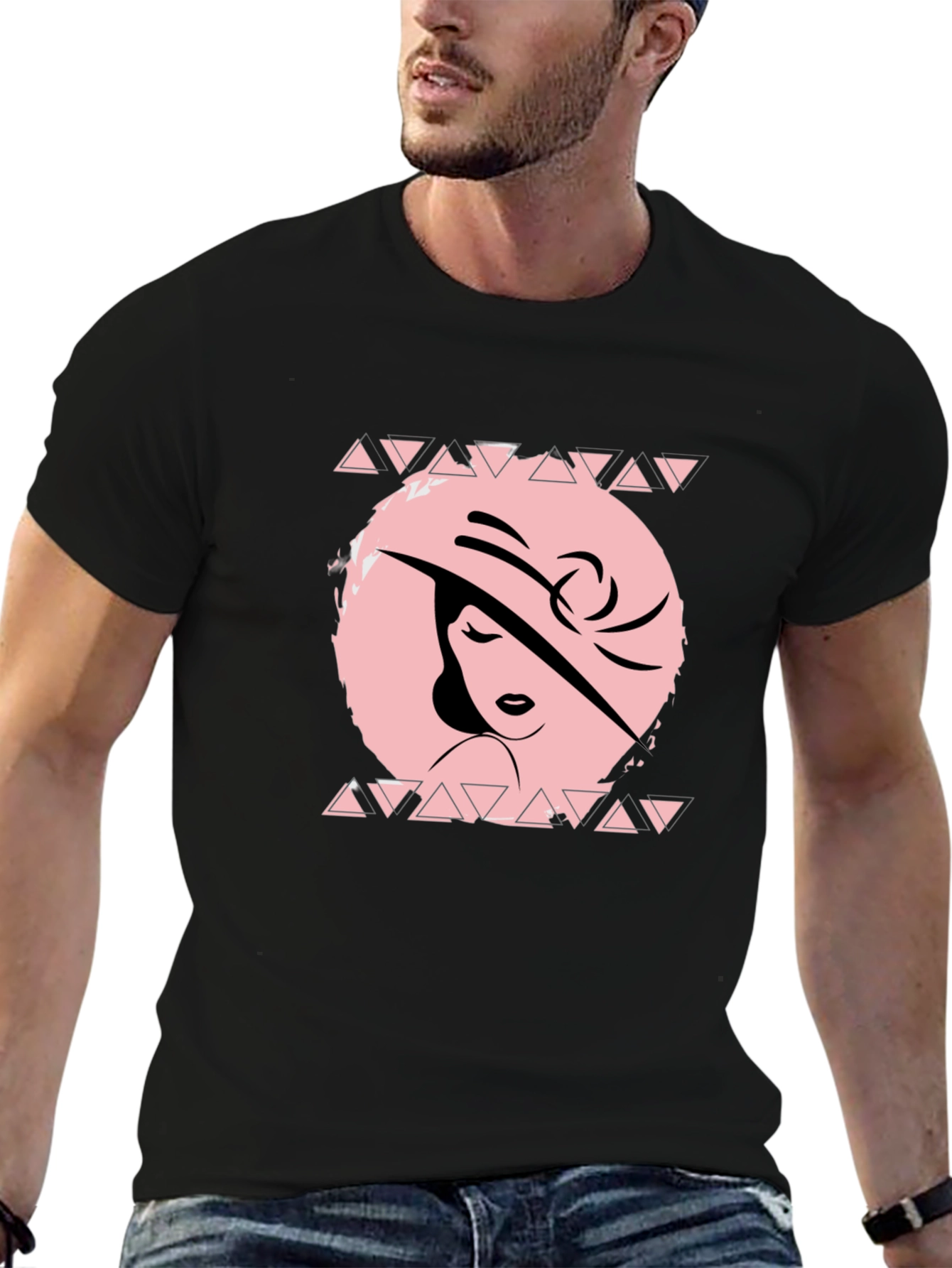 Elegant Woman Graphic T-Shirt - Black
