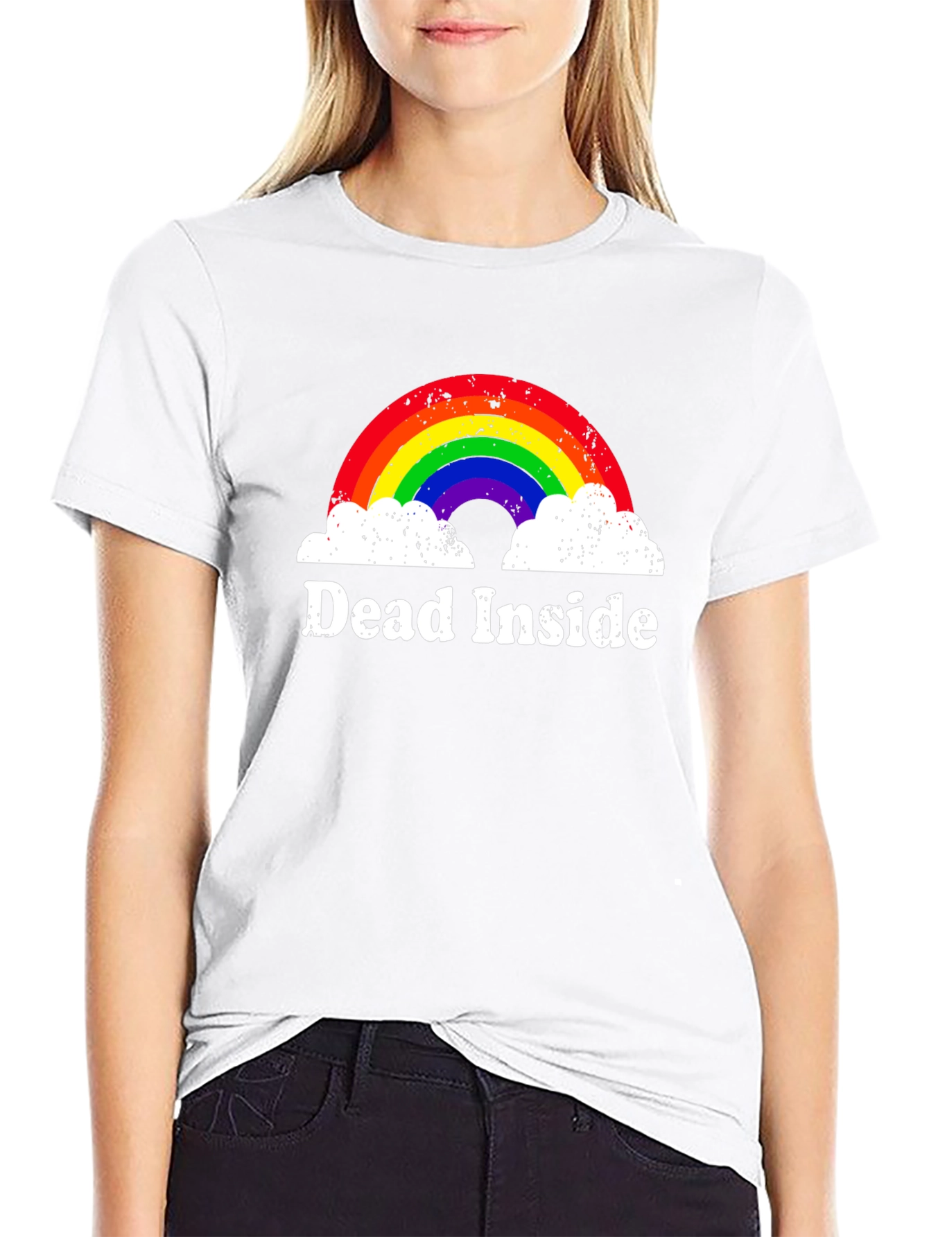Dead Inside Rainbow T-Shirt - Unisex Black Tee