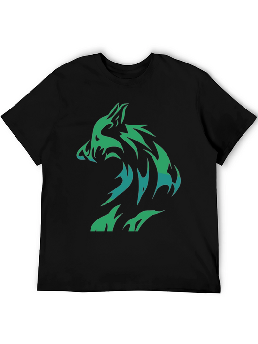 Tribal Wolf Graphic Tee - Black