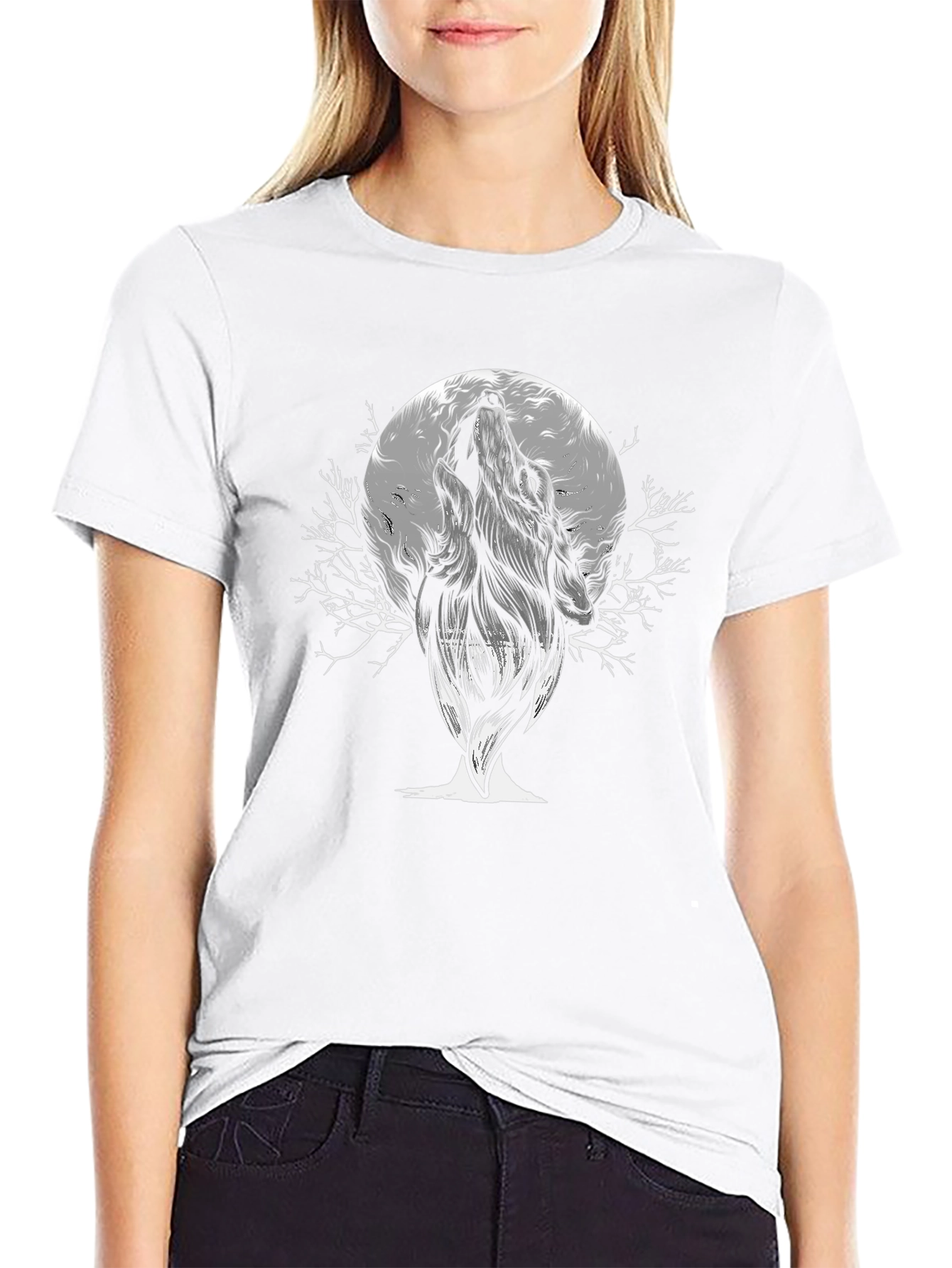 Wolf Moon Graphic Tee - Mens Black T-Shirt