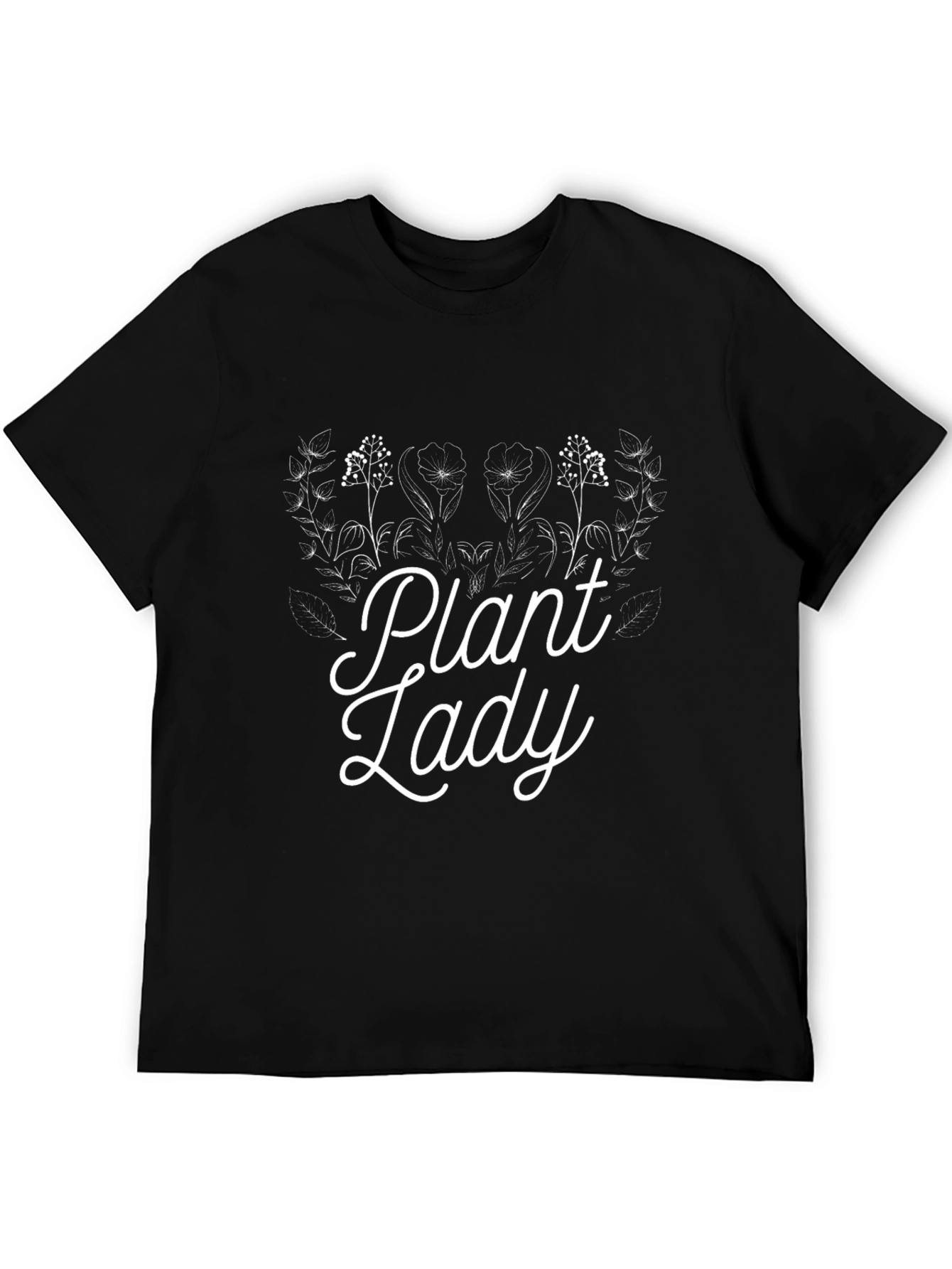 Plant Lady Graphic Tee - Black Cotton T-Shirt