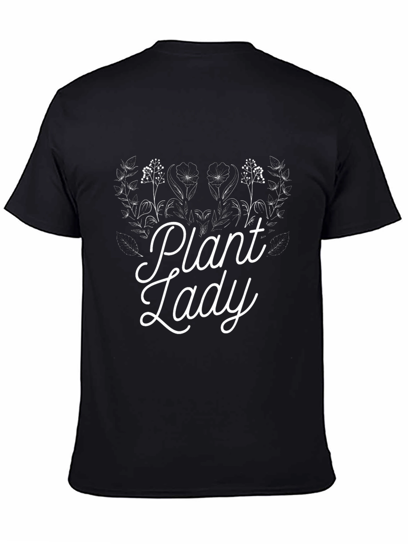 Plant Lady Graphic Tee - Black Cotton T-Shirt