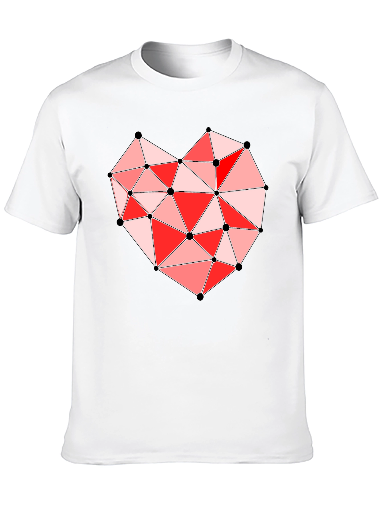 Geometric Heart Graphic Black T-Shirt