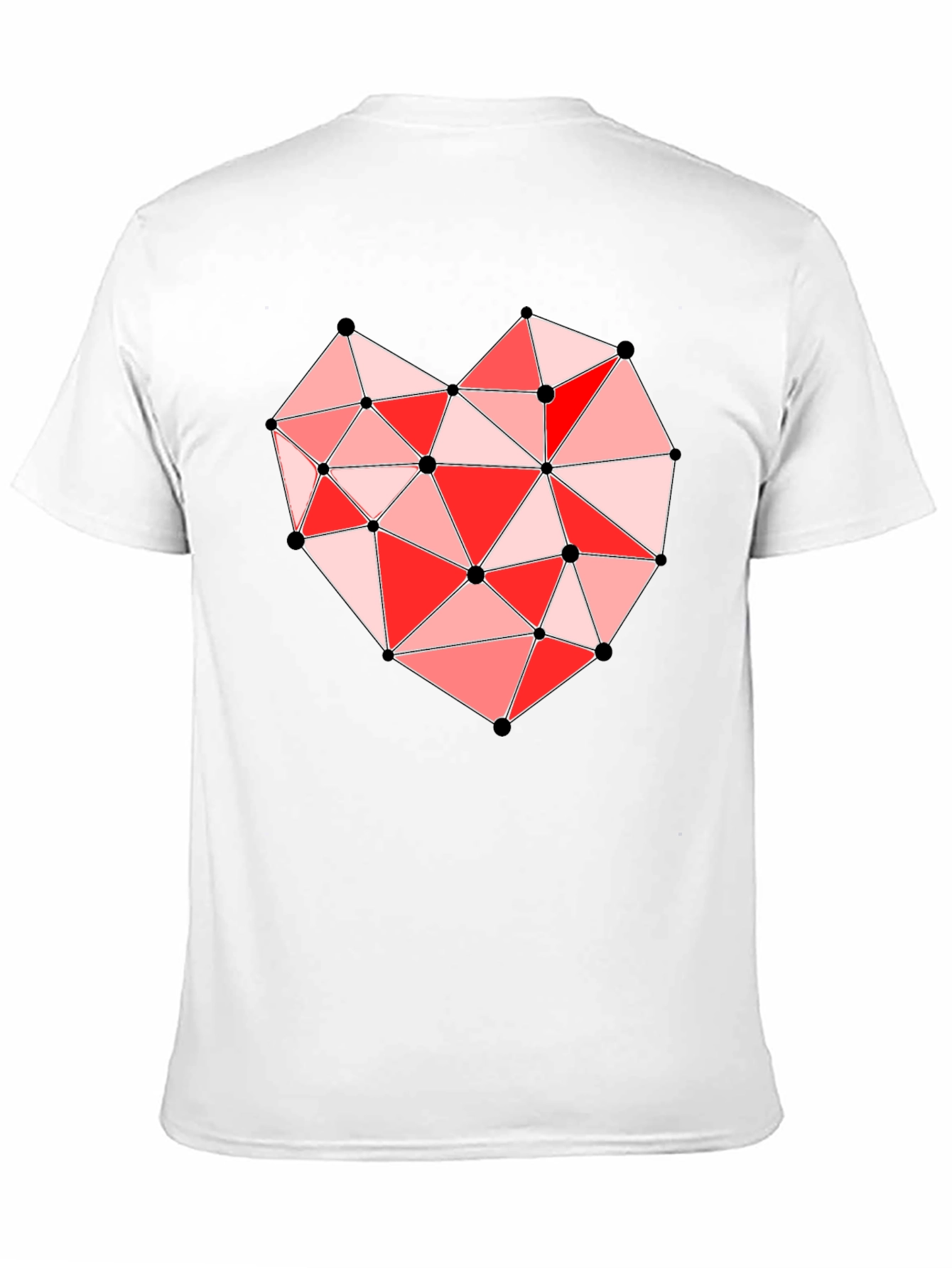 Geometric Heart Graphic Black T-Shirt