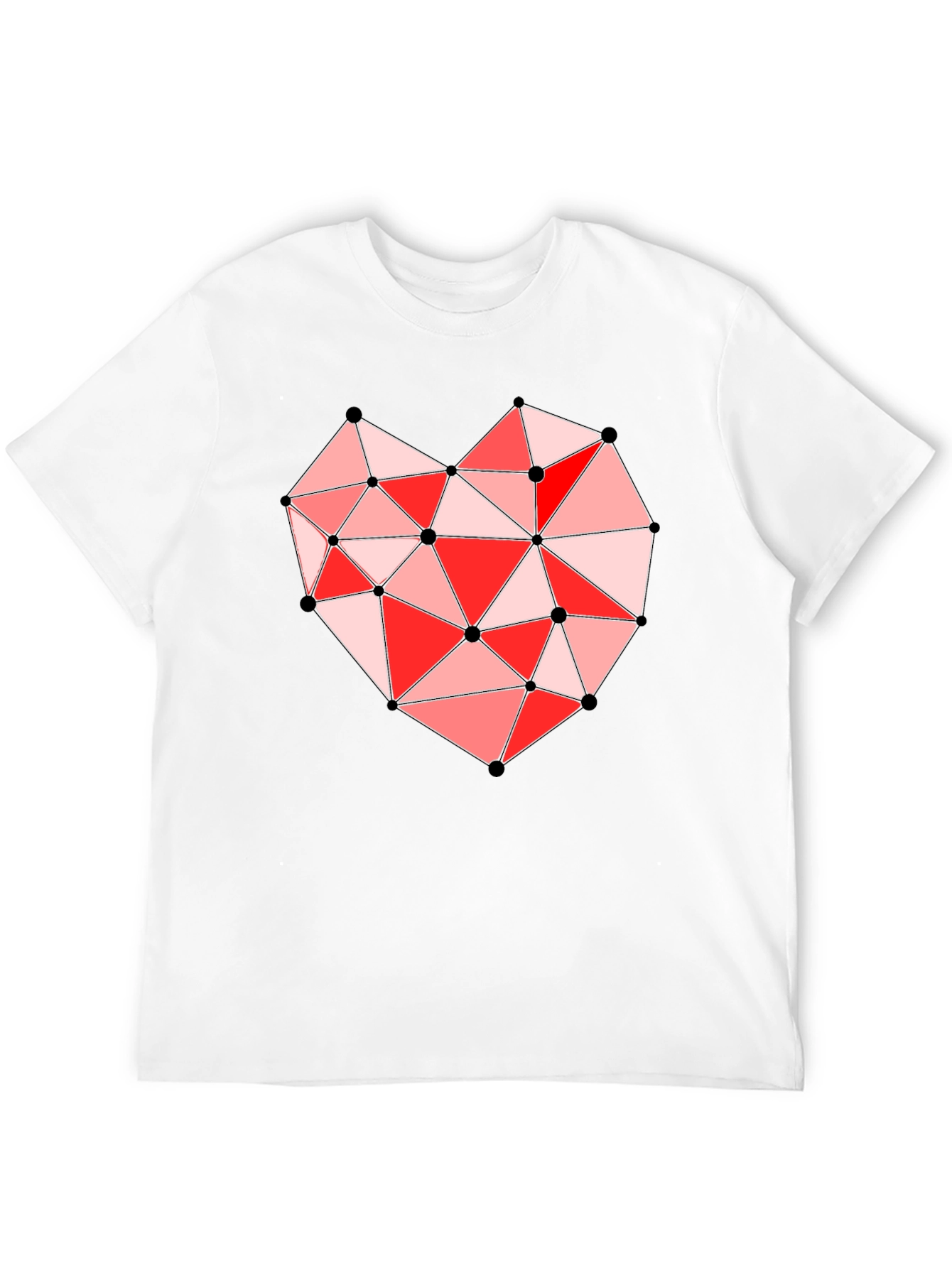 Geometric Heart Graphic Black T-Shirt