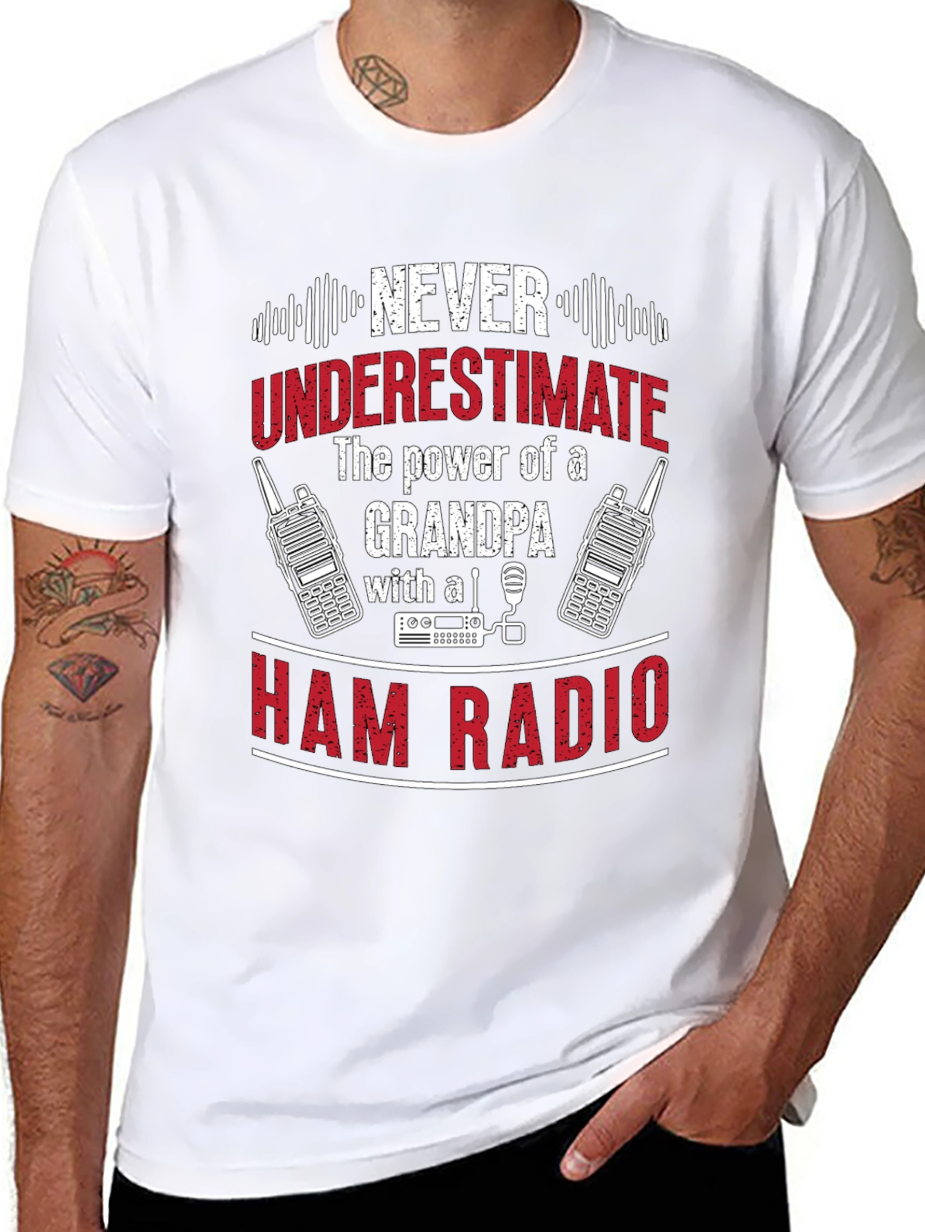 Grandpa Ham Radio T-Shirt - Never Underestimate