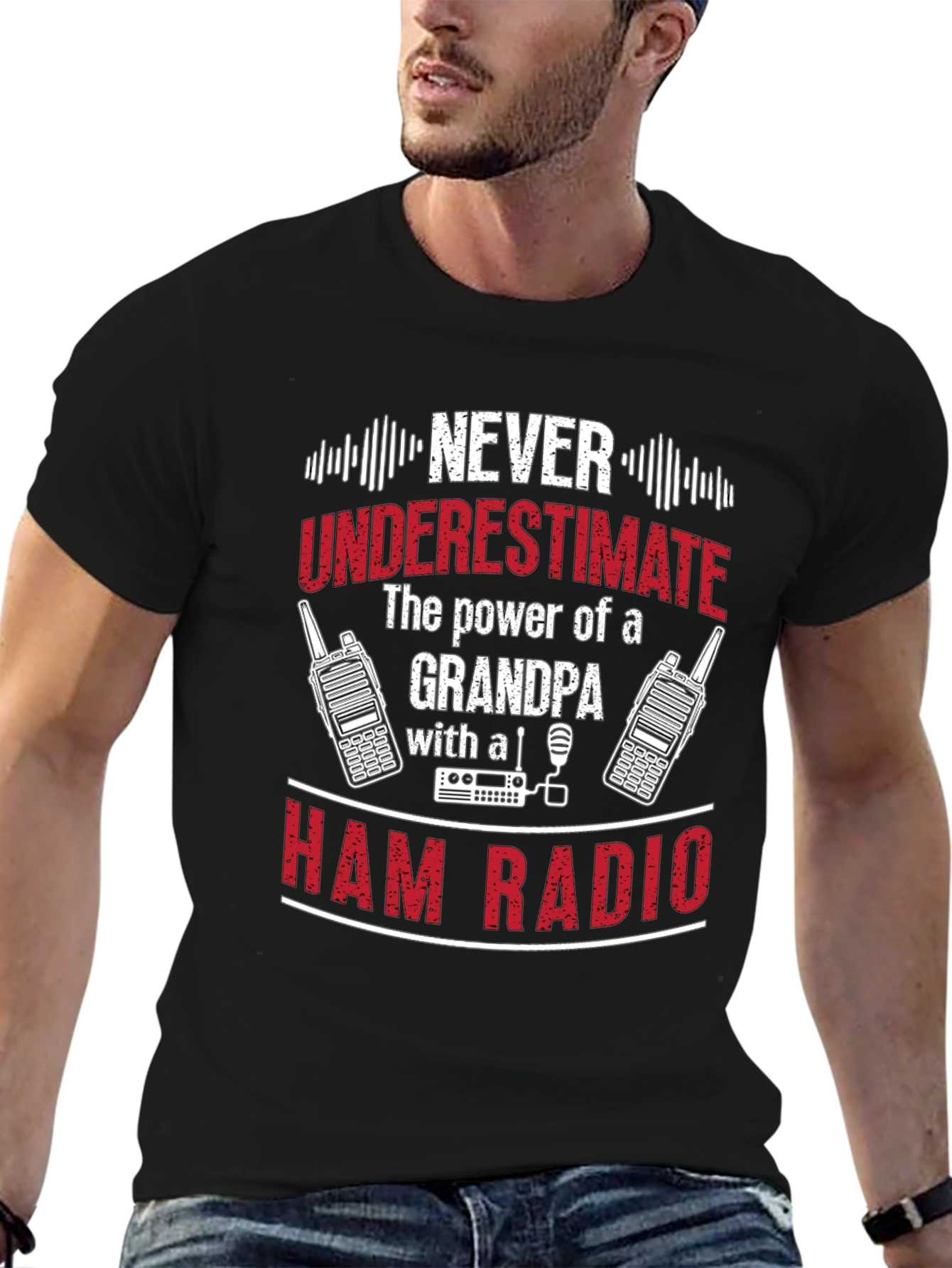 Grandpa Ham Radio T-Shirt - Never Underestimate