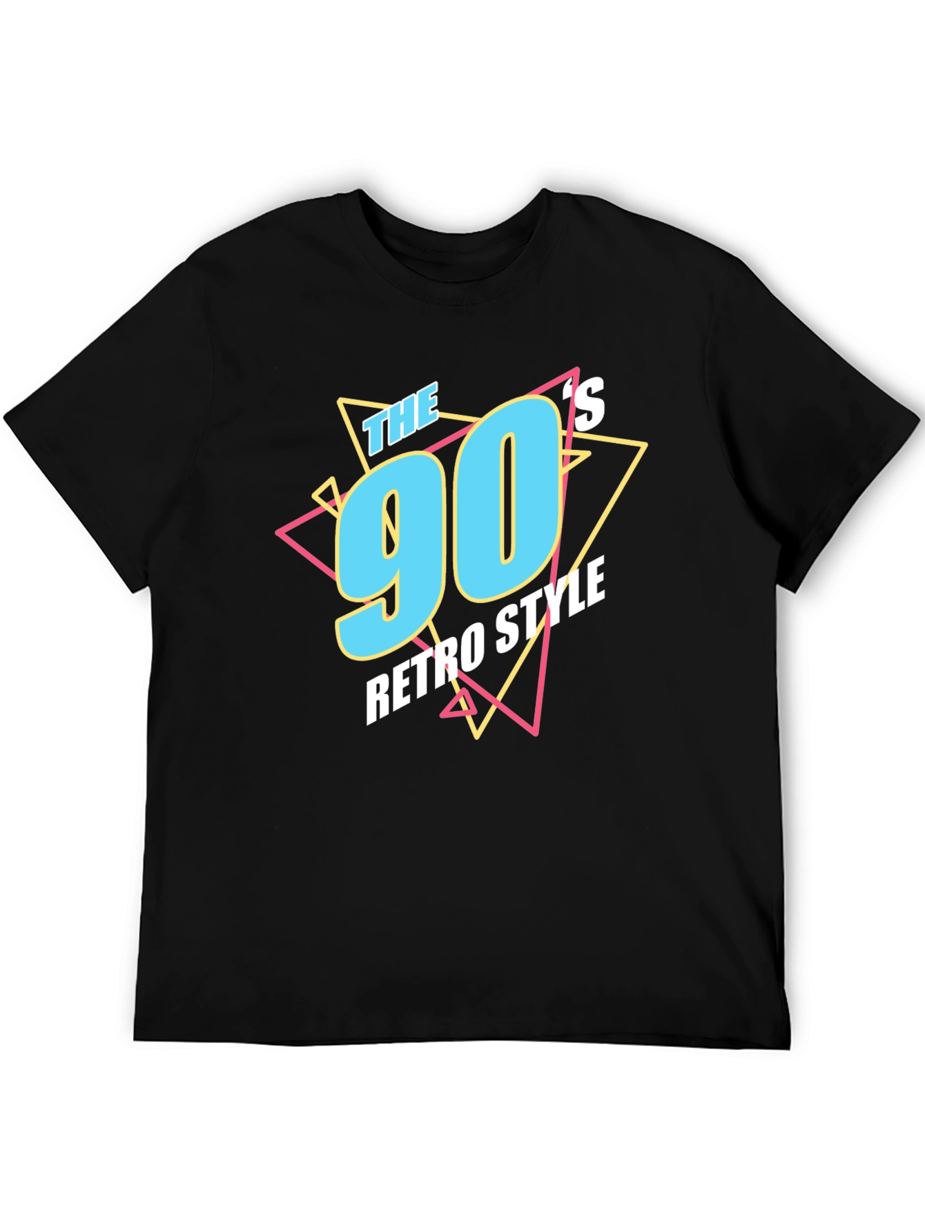 90s Retro Style Graphic Tee - Black