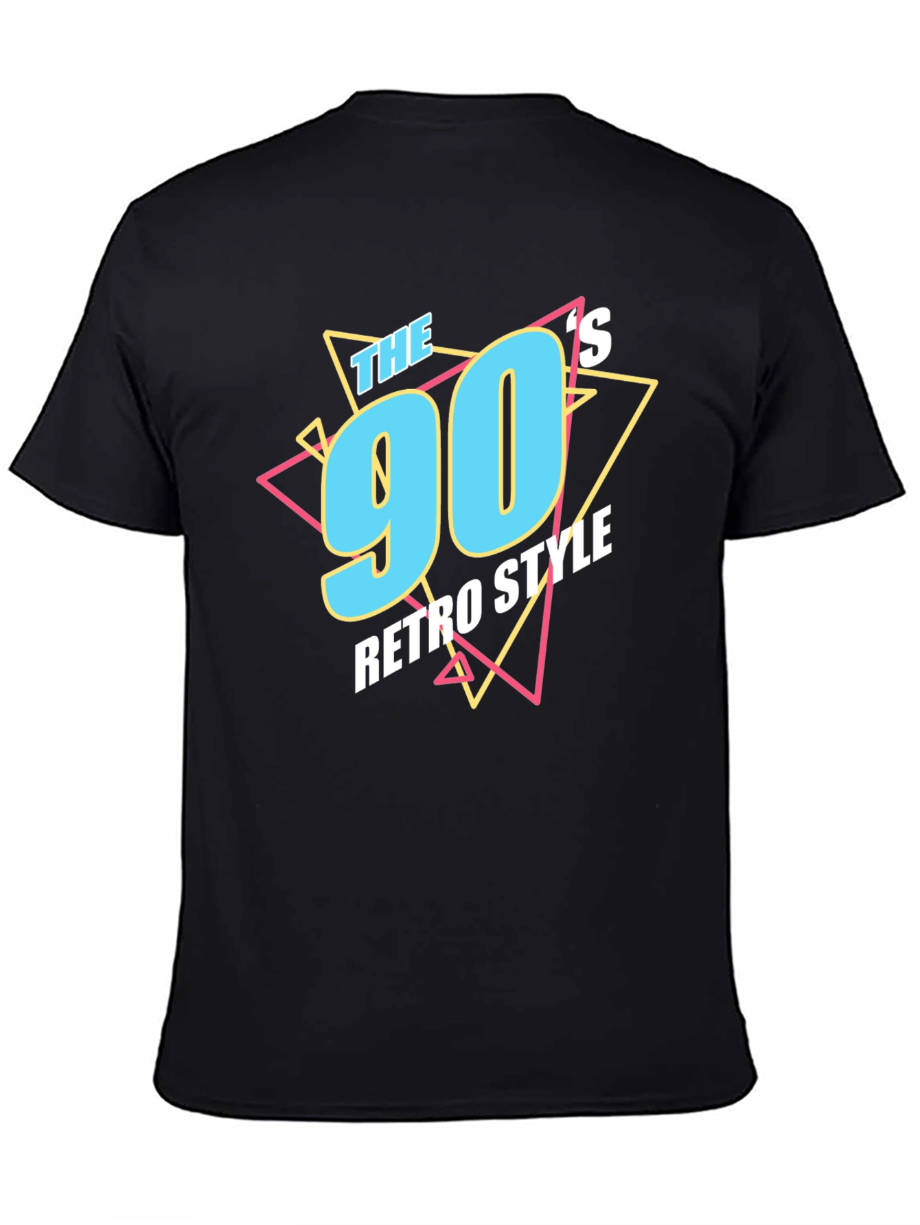 90s Retro Style Graphic Tee - Black