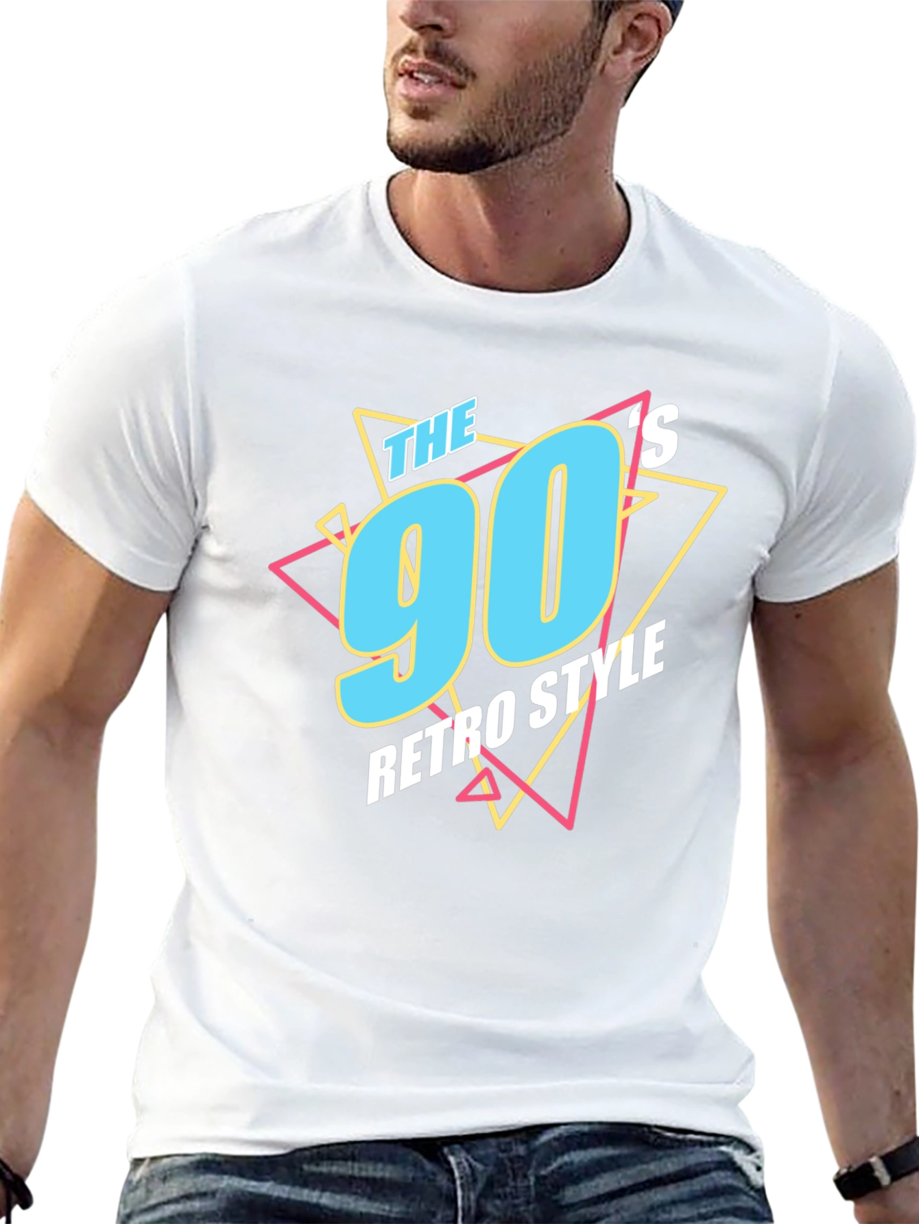 90s Retro Style Graphic Tee - Black