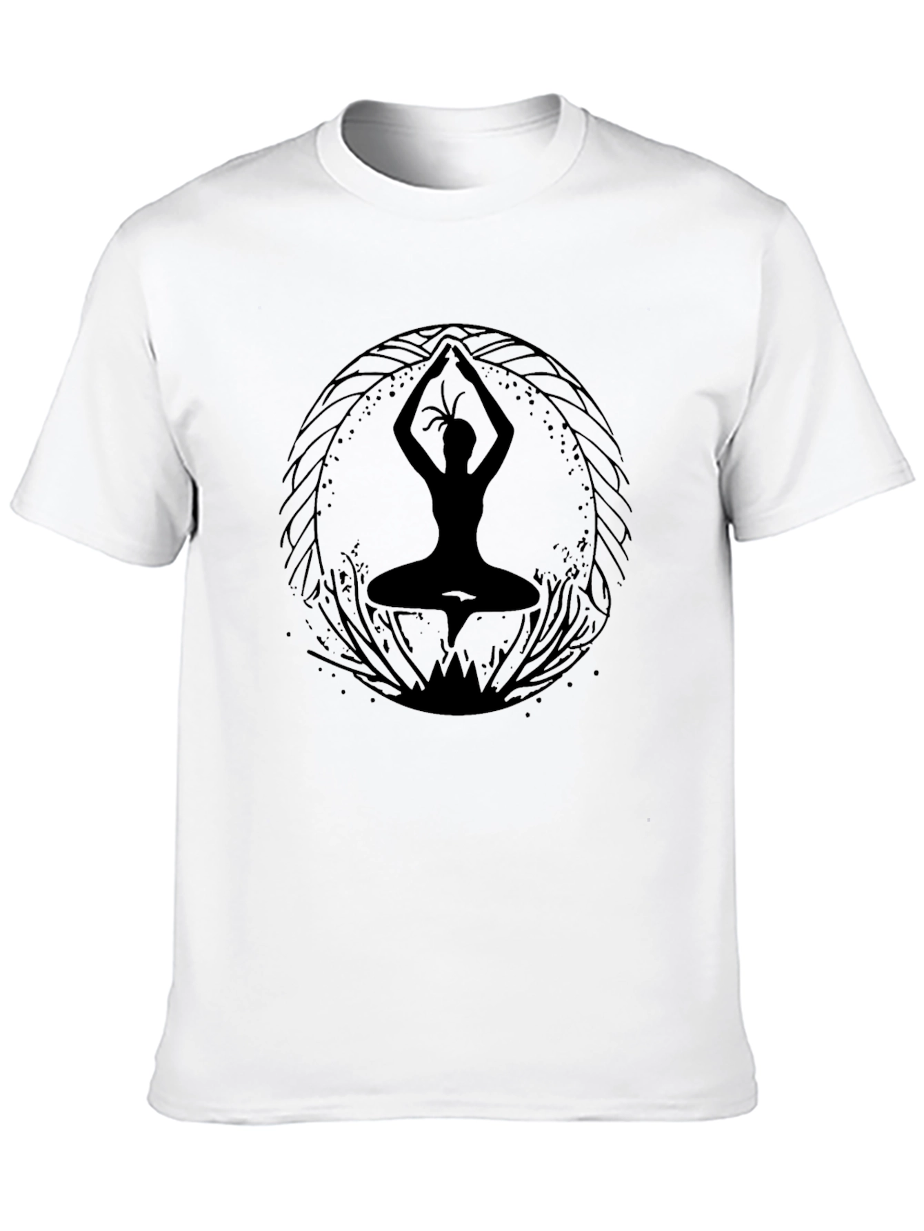 Yoga Silhouette Graphic T-Shirt - Black