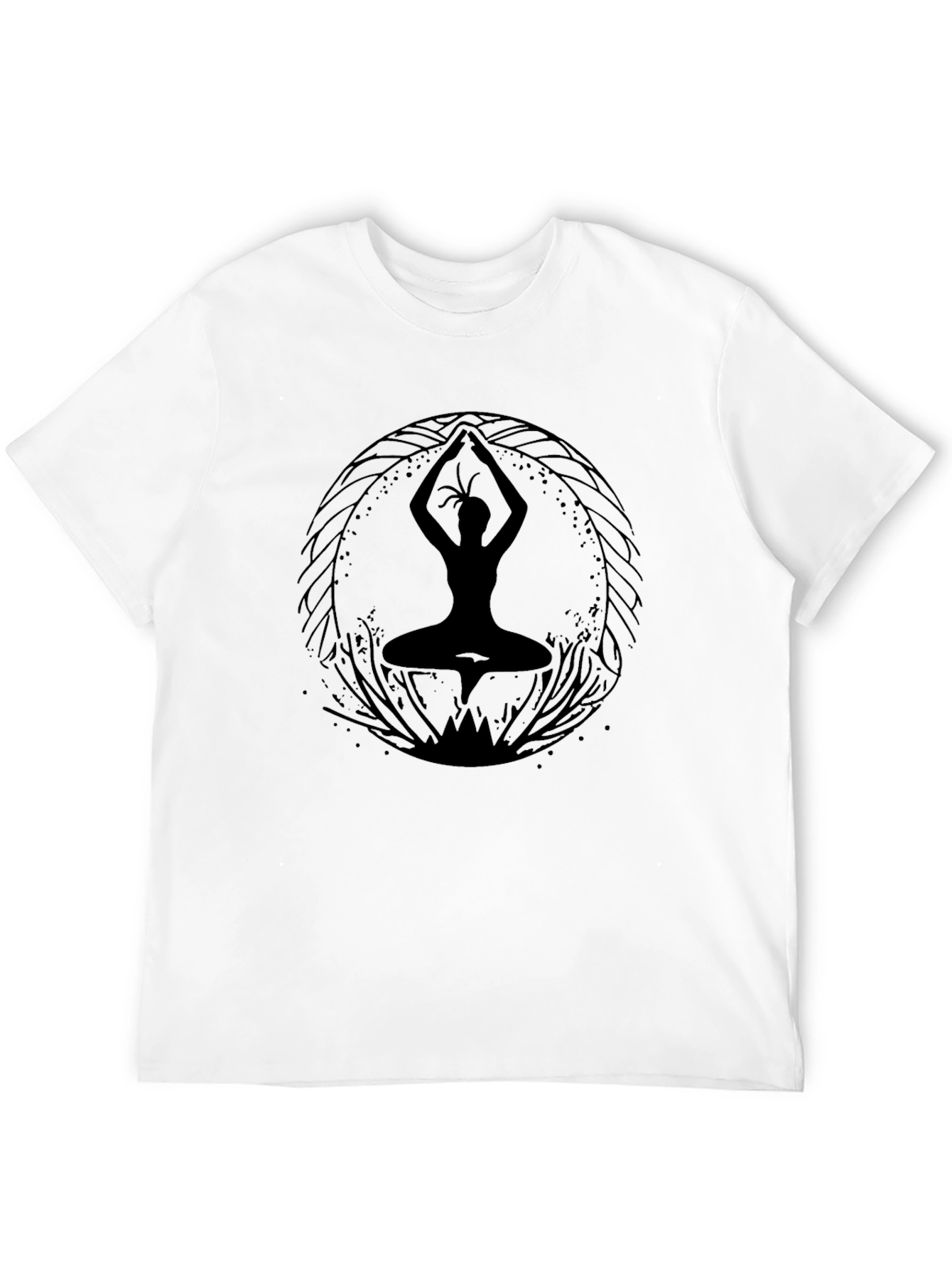 Yoga Silhouette Graphic T-Shirt - Black