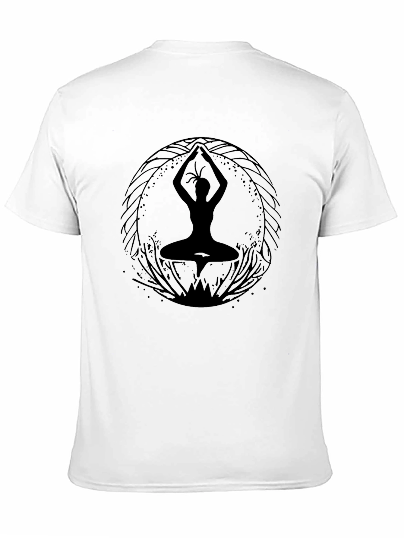 Yoga Silhouette Graphic T-Shirt - Black