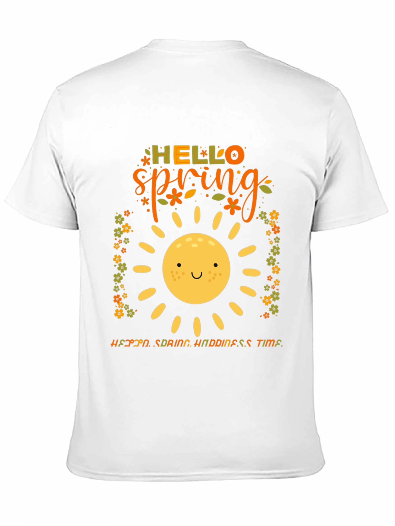 Hello Spring Graphic Tee - Black Cotton T-Shirt