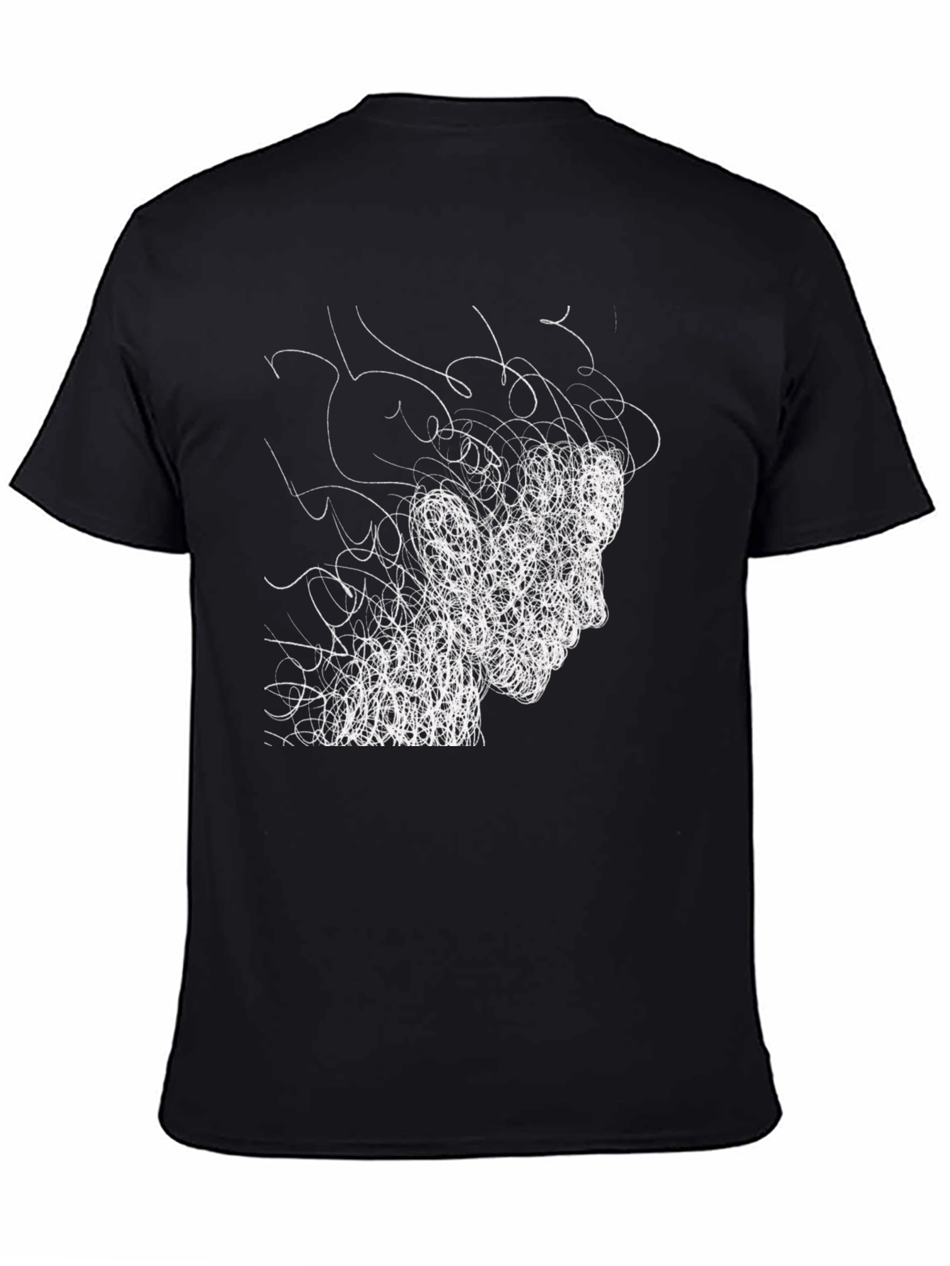 Abstract Scribble Face Tee - Modern Graphic T-Shirt