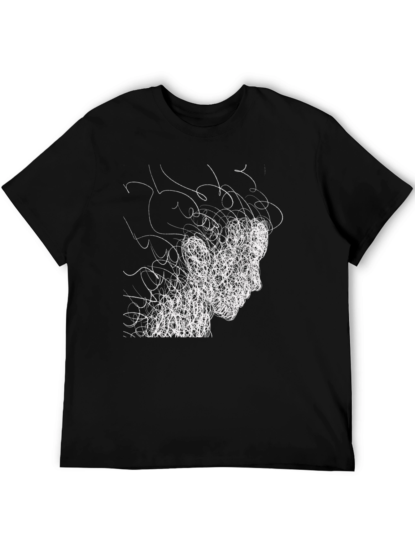 Abstract Scribble Face Tee - Modern Graphic T-Shirt