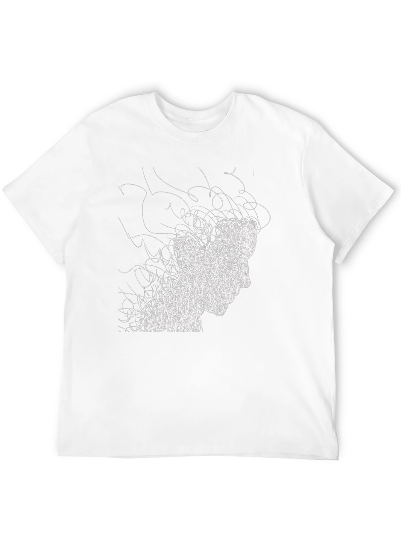 Abstract Scribble Face Tee - Modern Graphic T-Shirt