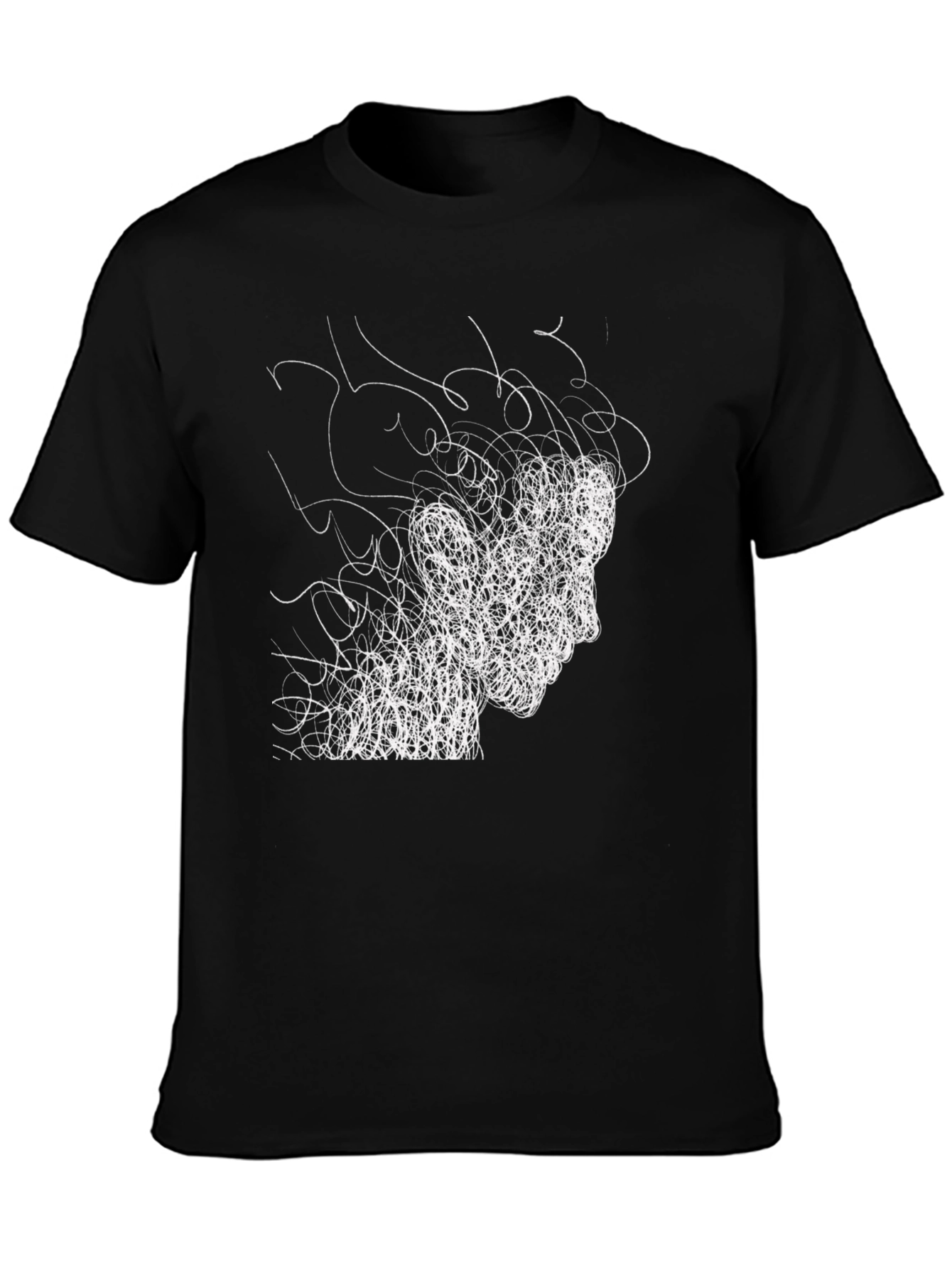 Abstract Scribble Face Tee - Modern Graphic T-Shirt
