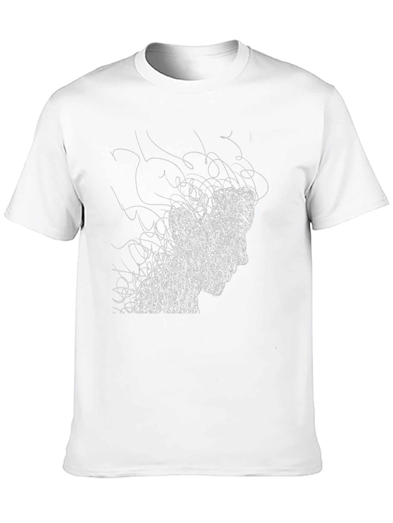 Abstract Scribble Face Tee - Modern Graphic T-Shirt