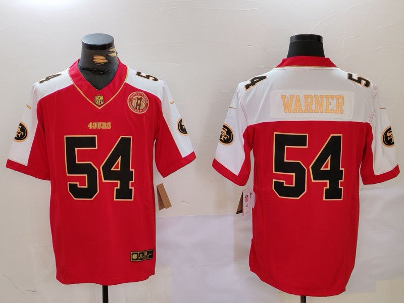 Men's San Francisco 49ers Fred Warner #54 Red Player Game Jerseys