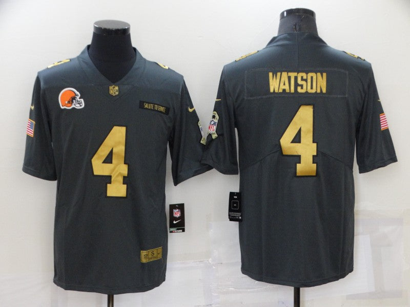 Men's Cleveland Browns Deshaun Watson #4 Black Alternate Game Jerseys