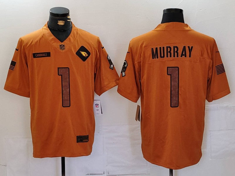 Men's Arizona Cardinals Kyler Murray #1 Brown 2023 Salute To Service Limited Jerseys