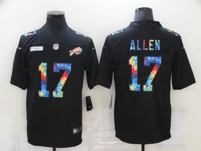 Men's Buffalo Bills Josh Allen #17 Black Player Game Jerseys