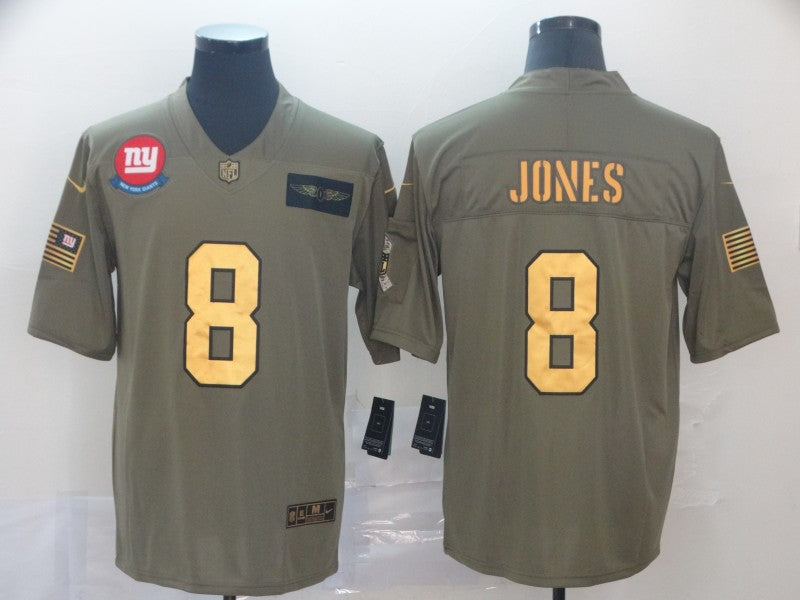 Men's New York Giants Daniel Jones #8 Brown Game Player Jerseys
