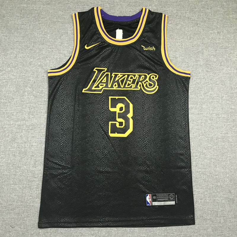 Men's Los Angeles Lakers Anthony Davis Black #3 NBA Swingman Jerseys