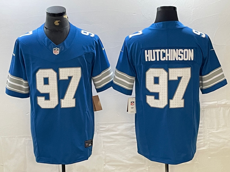 Men's Detroit Lions Aidan Hutchinson #97 Blue Vapor F.U.S.E. Limited Jerseys