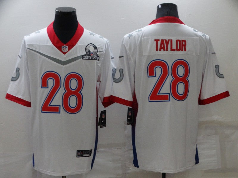 Men's Indianapolis Colts Jonathan Taylor #28 White ALL STAR Game Jerseys