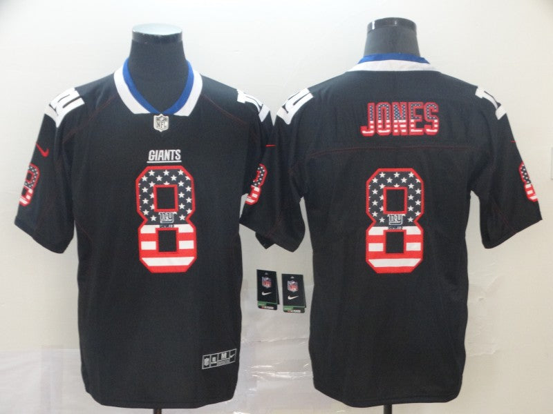 Men's New York Giants Daniel Jones #8 Black Game Player Jerseys