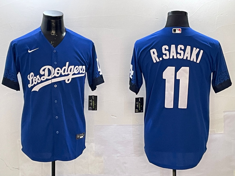 Men's Los Angeles Dodgers Roki Sasaki #11 Royal Replica Game Jerseys