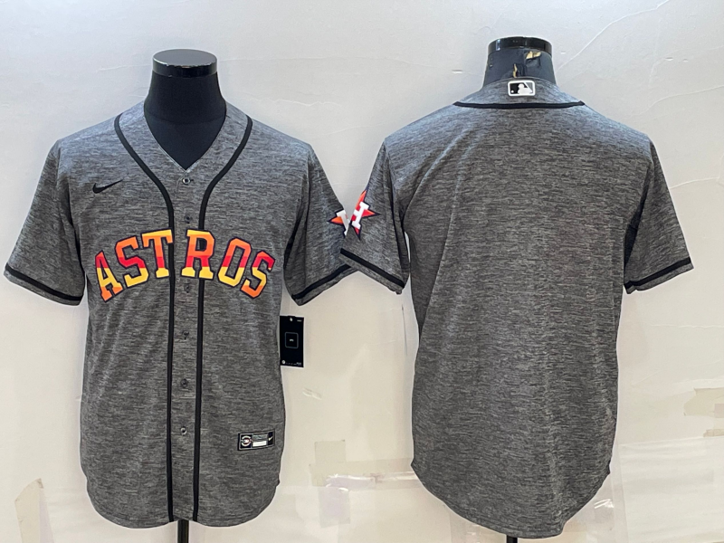 Men's Houston Astros Gray Replica Blank Jerseys
