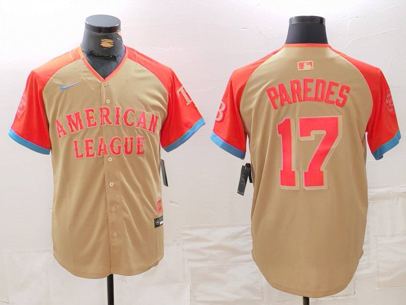 Men's American League Isaac Paredes #17 Cream 2024 MLB All-Star Game Limited Player Jerseys