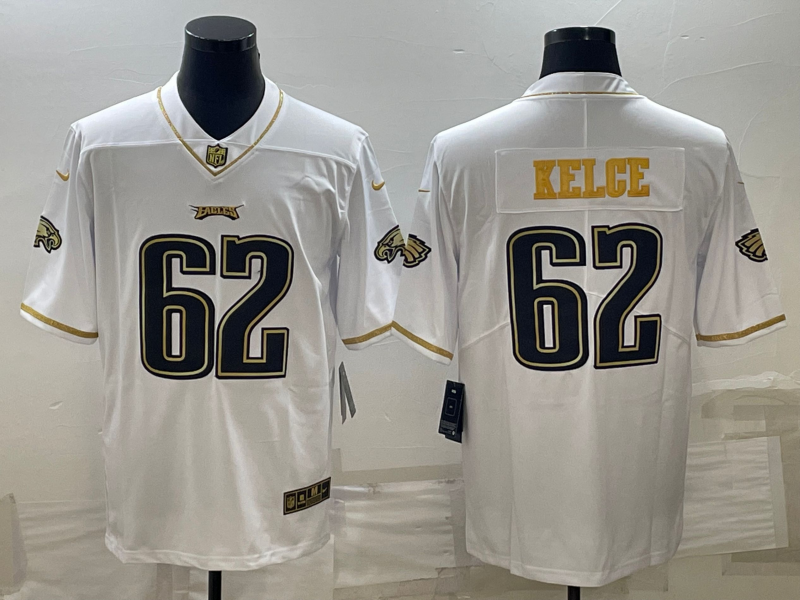 Men's Philadelphia Eagles Jason Kelce #62 White Player Jerseys