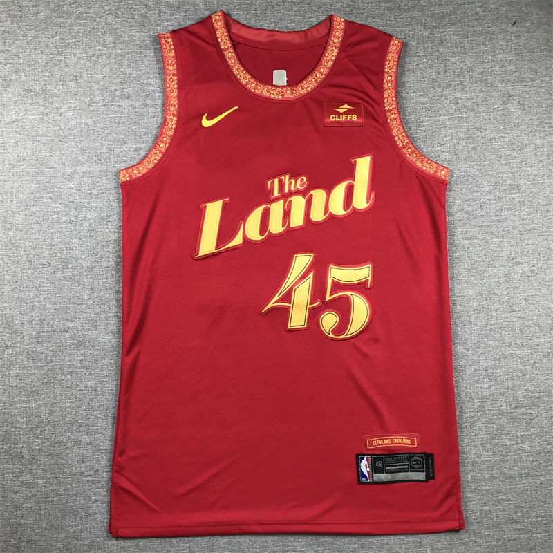 Men's Cleveland Cavaliers Donovan Mitchell #45 Wine 2023/24 Swingman Jerseys - City Edition
