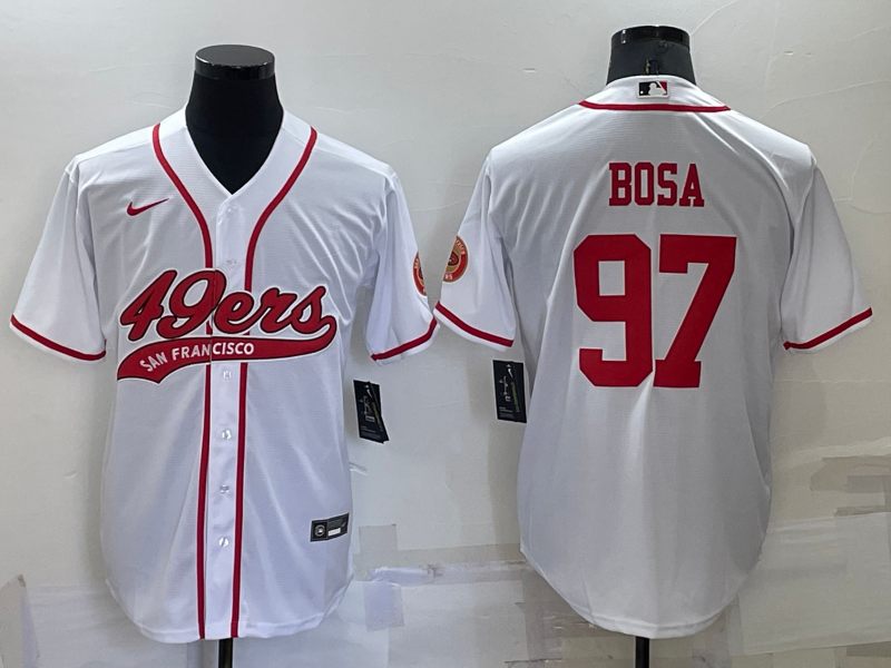 Men's San Francisco 49ers Nick Bosa #97 White Game Jerseys Joint Edition